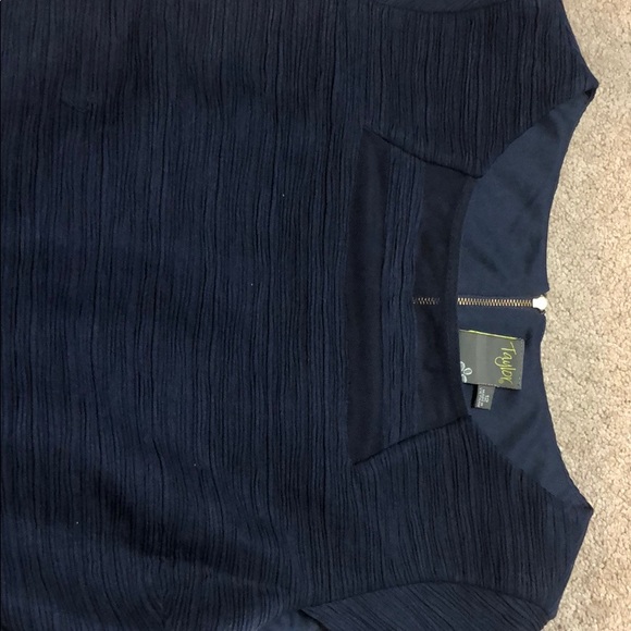 Taylor Navy Dress, Size 12, exposed zipper back. - Picture 6 of 12